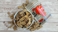 Load image into Gallery viewer, Lick You Silly Burlap Bag Grab N' Go Combo Chicken and Beef Bites Dog Treats packed into 6- 1oz pouches (6 oz.) β All-Natural USDA Inspected Freeze Dried meat β Gluten, Grain & Wheat Free